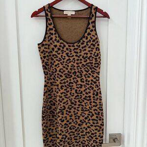 Michael Kors Leopard Jacquard Tank Dress Brown/Black Size 2